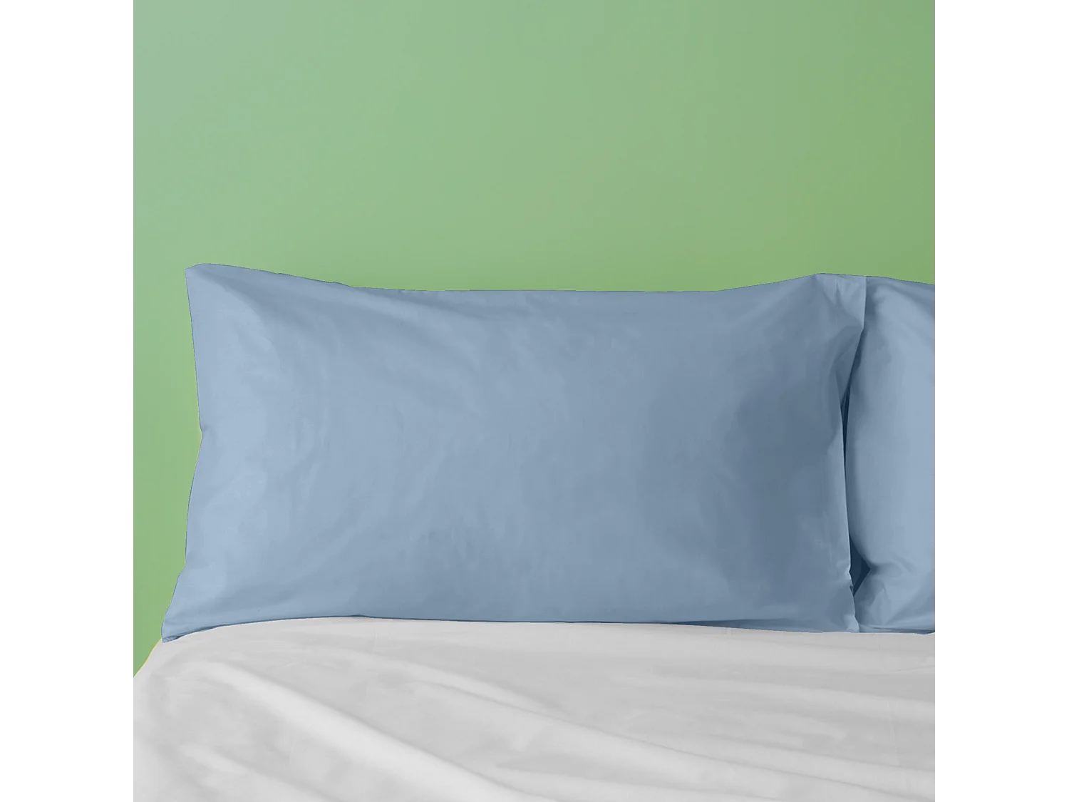 Federa in puro cotone tinta unita azzurro (50x80cm)