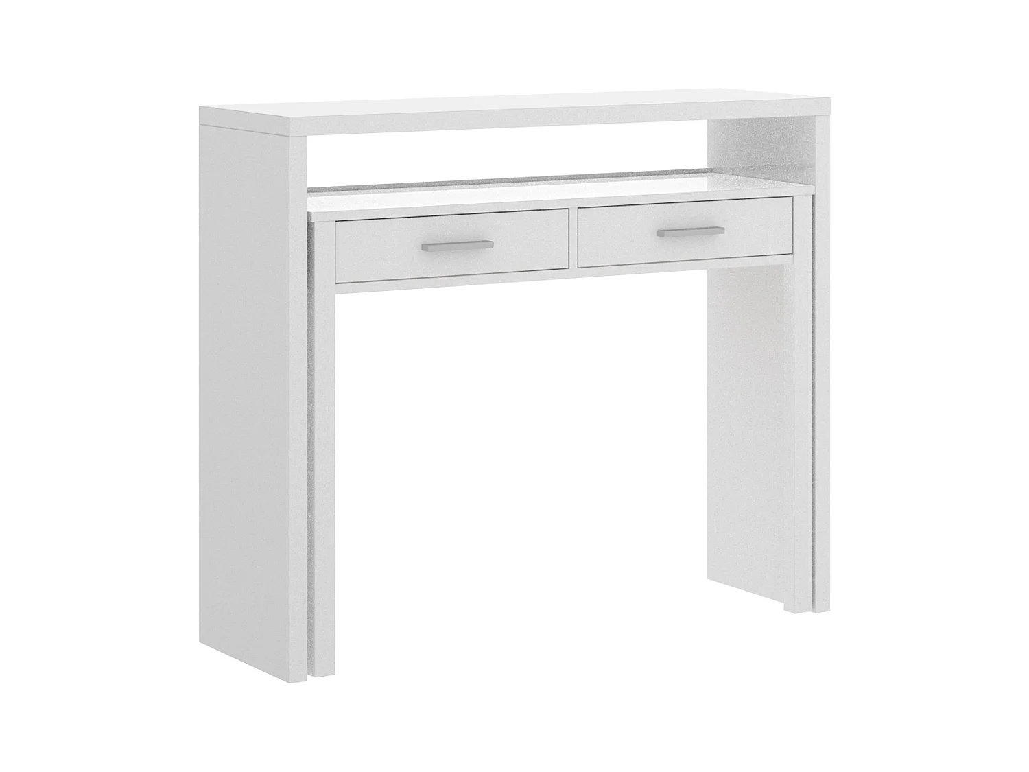 Consola Seven diseño extensible blanco brillo 99x88x36 cm