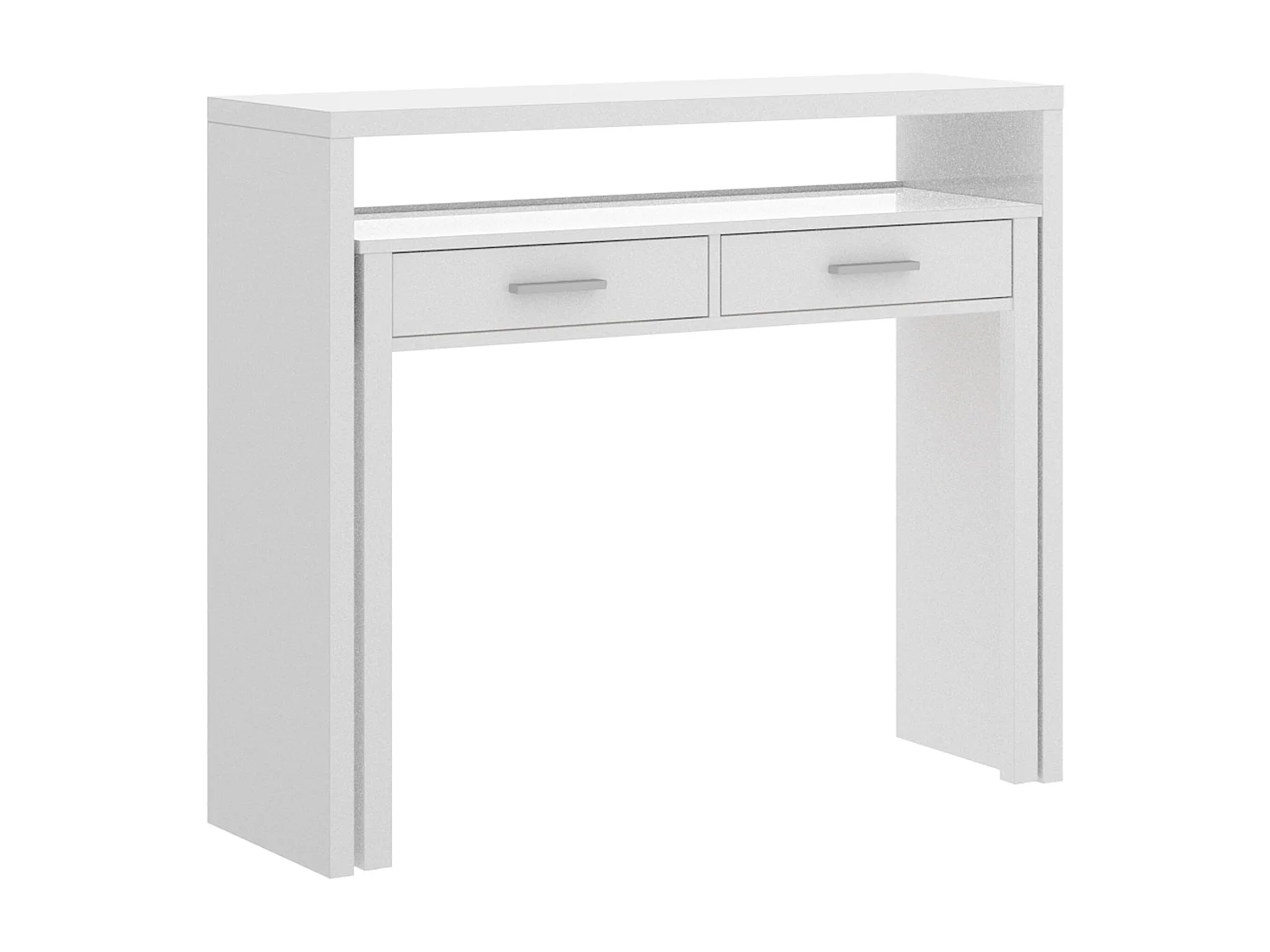 Consola Seven diseño extensible blanco brillo 99x88x36 cm