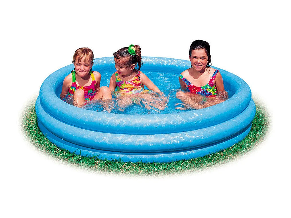 Intex Ronde Opblaasbaar Zwembad 132L Blauw 114x25cm voor Kinderen met 3 Ringen