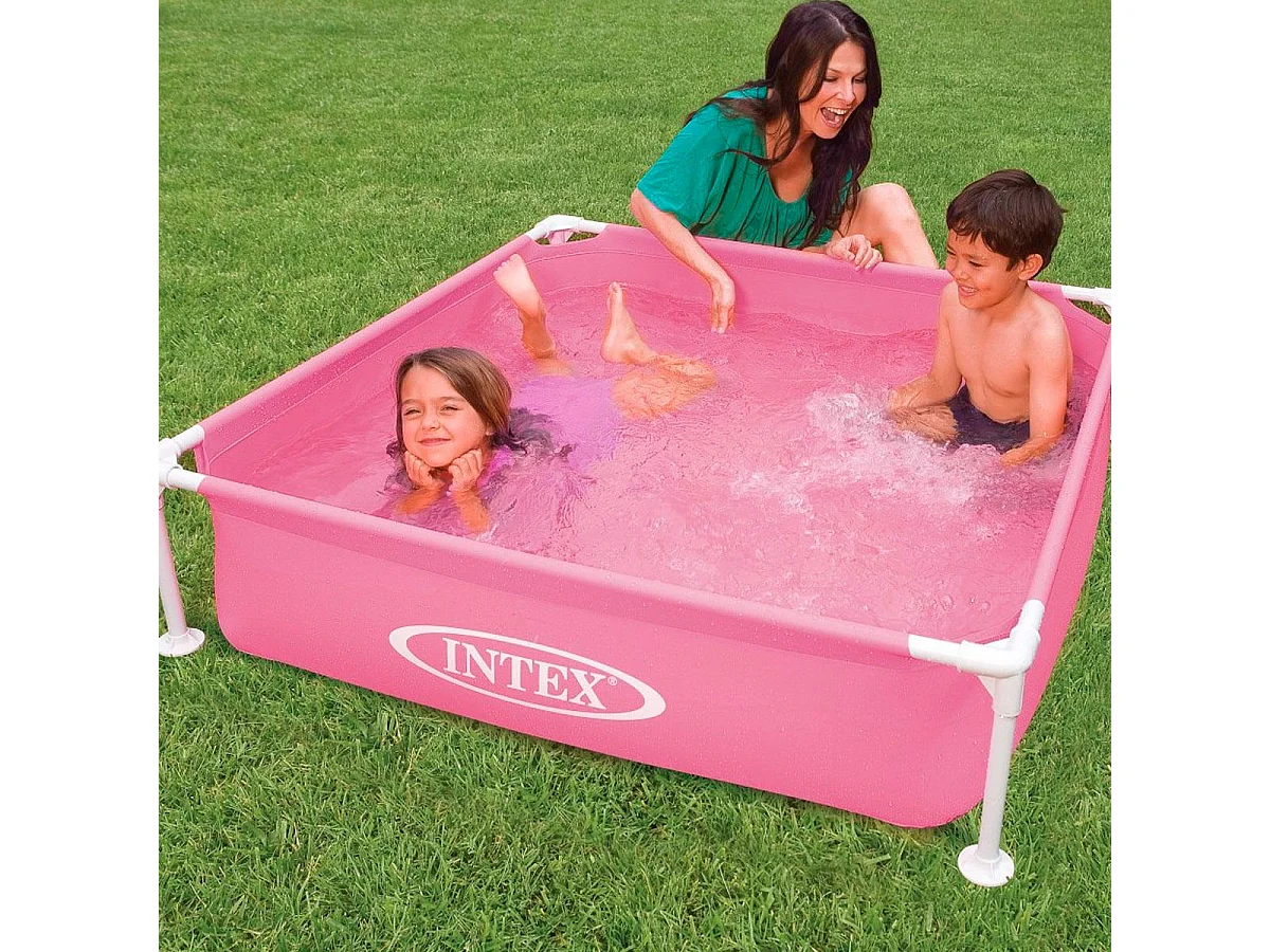 Piscina infantil Small Frame Intex cuadrada 342L +2A rosa 30x122x122 cm