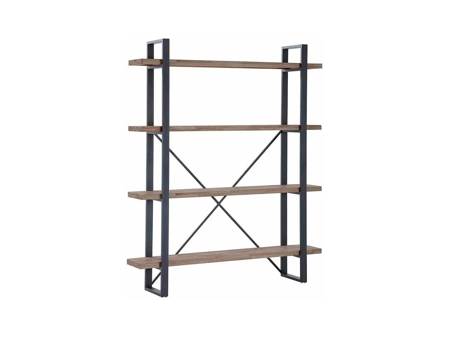 Estantería alta Plank roble American/negro 150x35x180 cm Adec