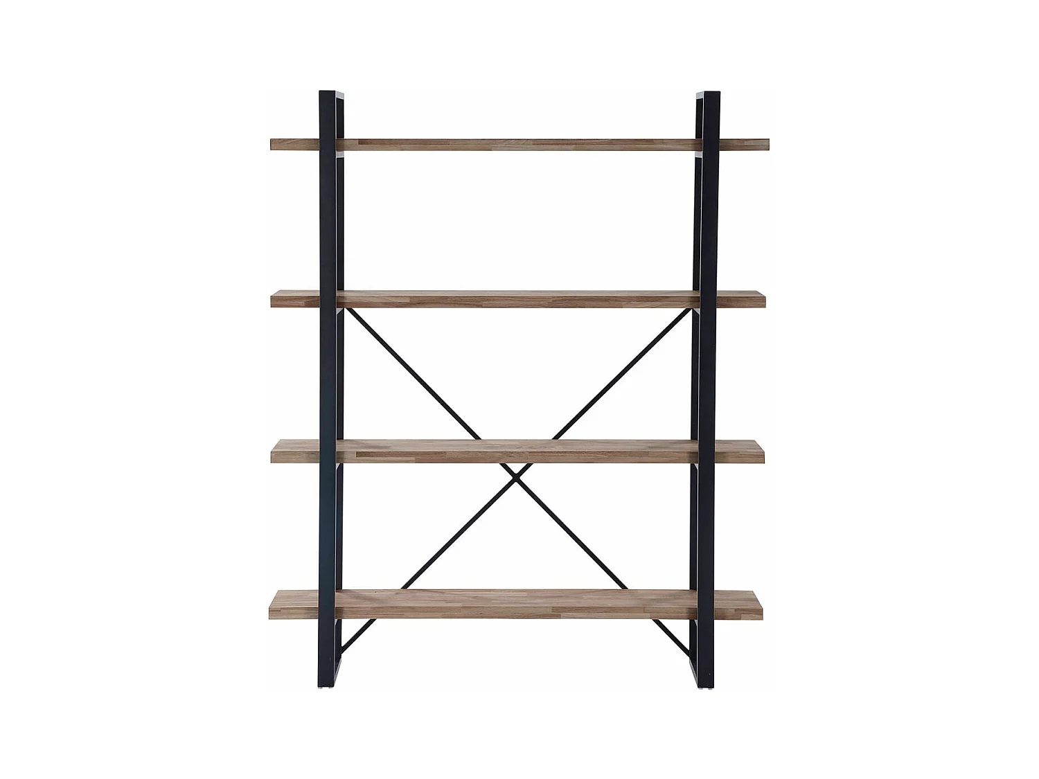 Estantería alta Plank roble American/negro 150x35x180 cm Adec