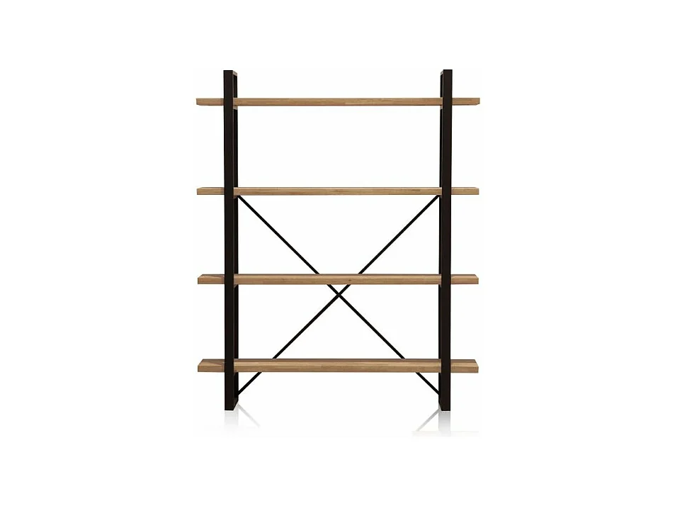 Estantería alta Plank roble American/negro 150x35x180 cm Adec