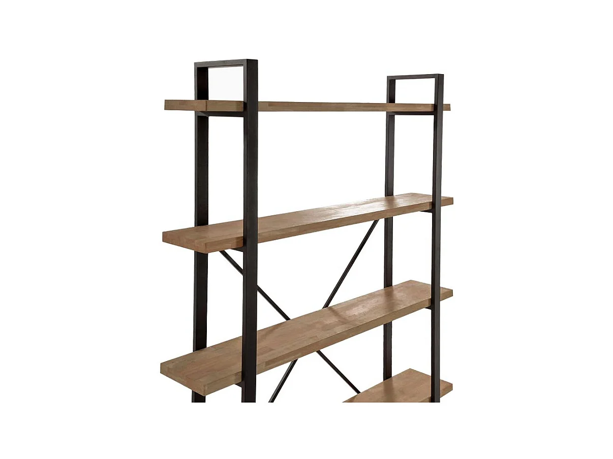 Estantería alta Plank roble American/negro 150x35x180 cm Adec