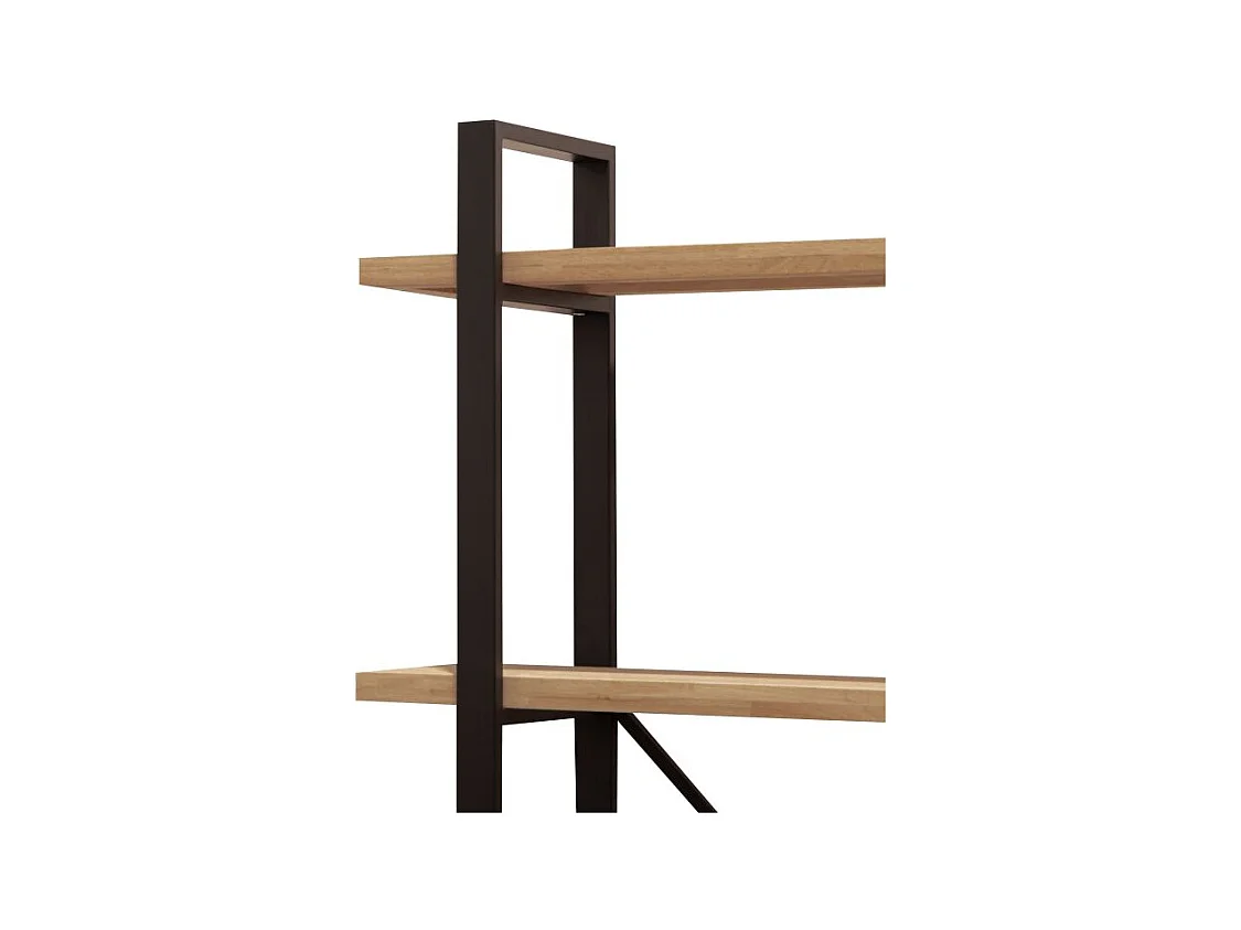 Estantería alta Plank roble American/negro 150x35x180 cm Adec