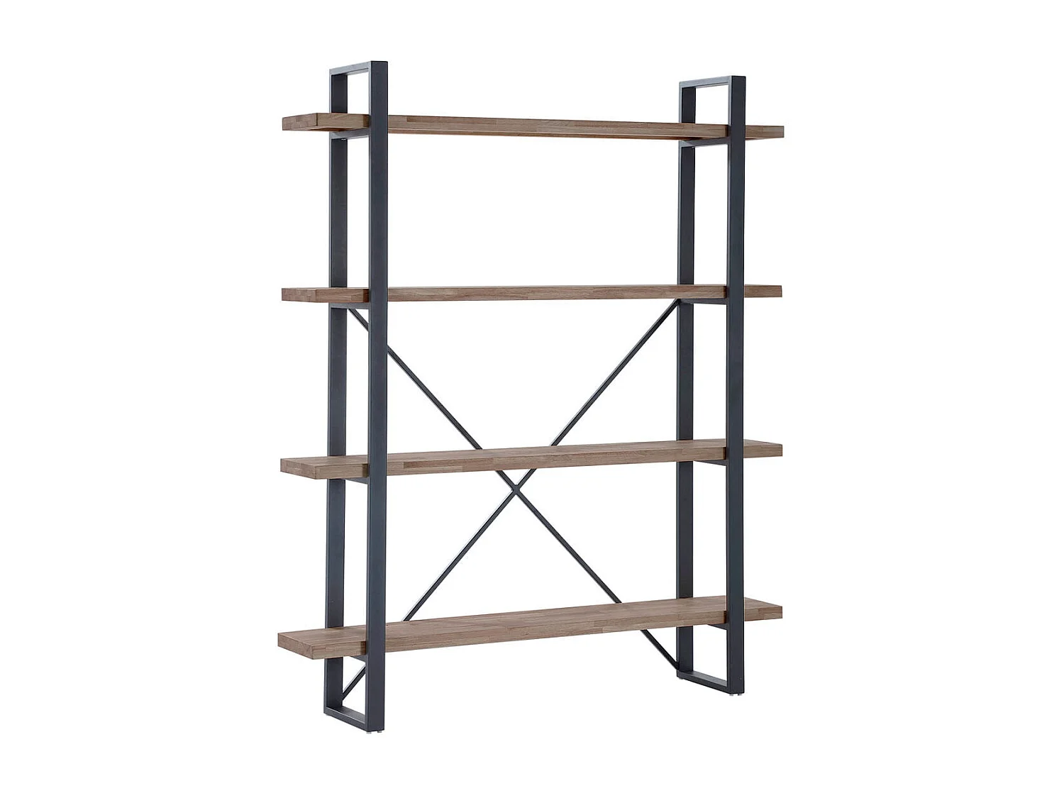 Estantería alta Plank roble American/negro 150x35x180 cm Adec