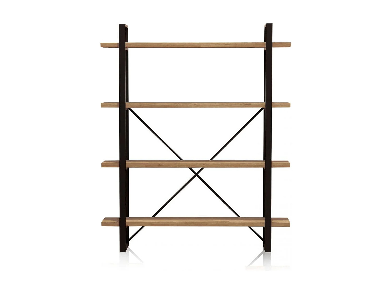 Estantería alta Plank roble American/negro 150x35x180 cm Adec