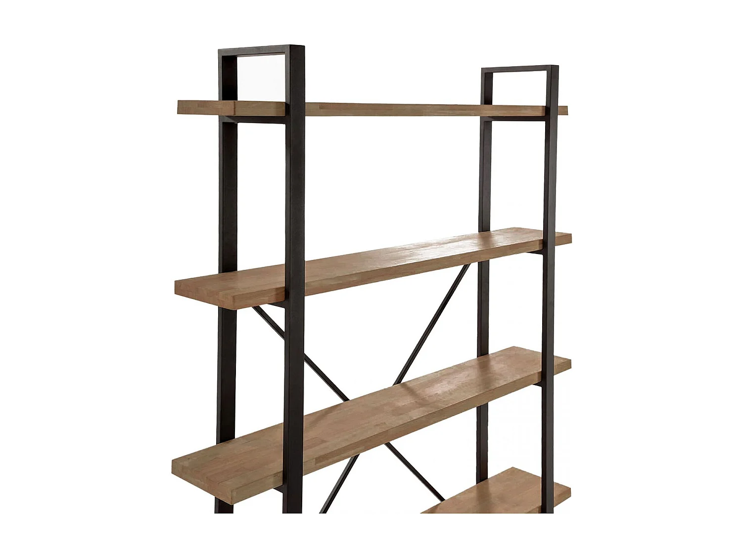 Estantería alta Plank roble American/negro 150x35x180 cm Adec