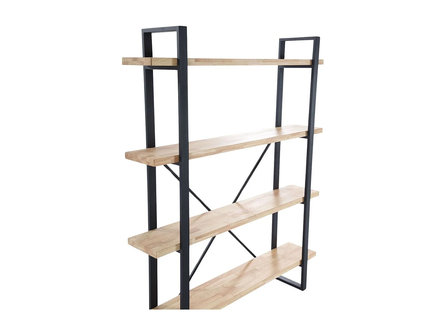 Estantería Plank 4 estantes metal roble nordish/negro 180x150x30 cm Adec