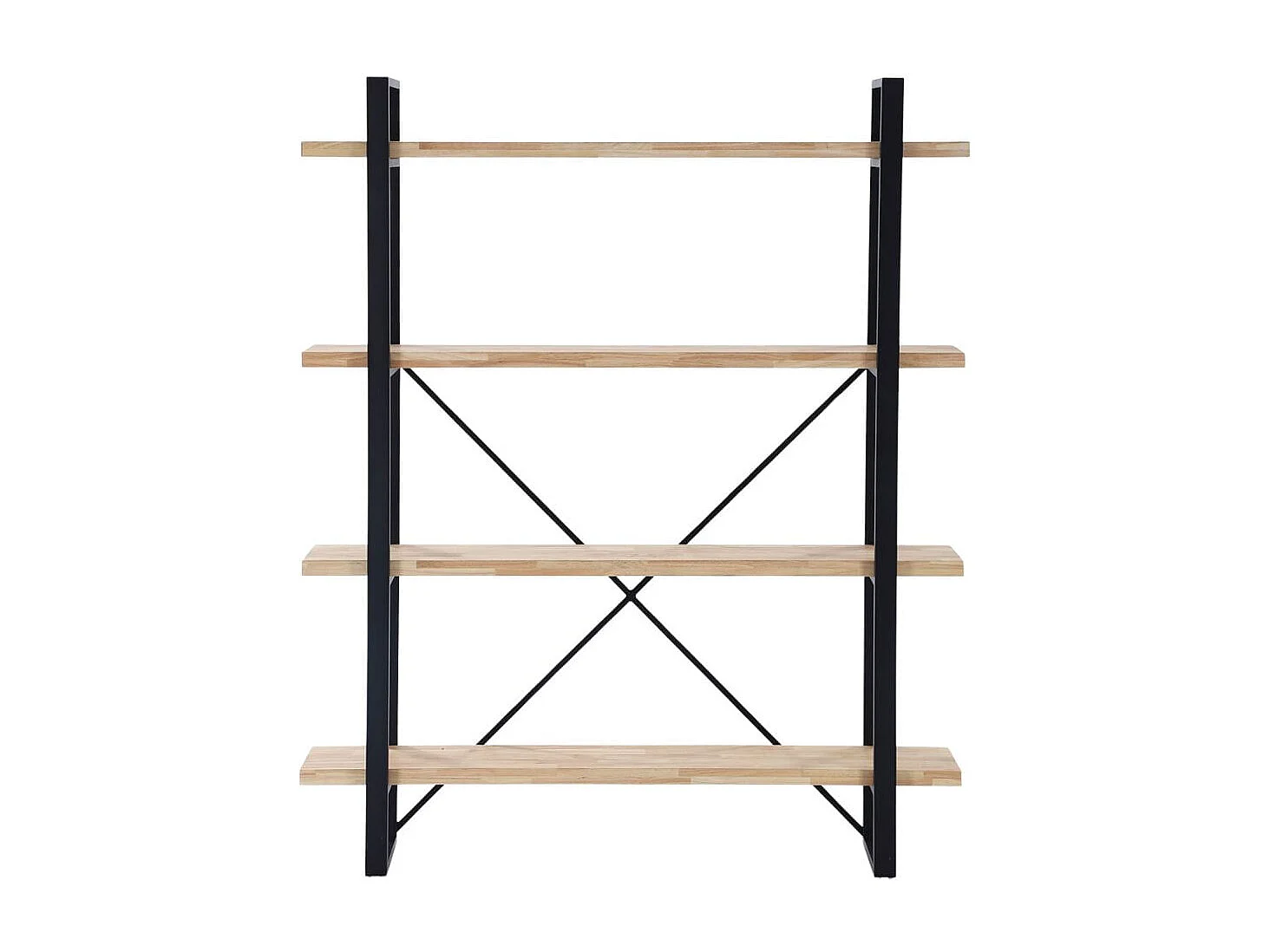 Estante Industrial Tábua 150x180x35 cm Preto e Madeira