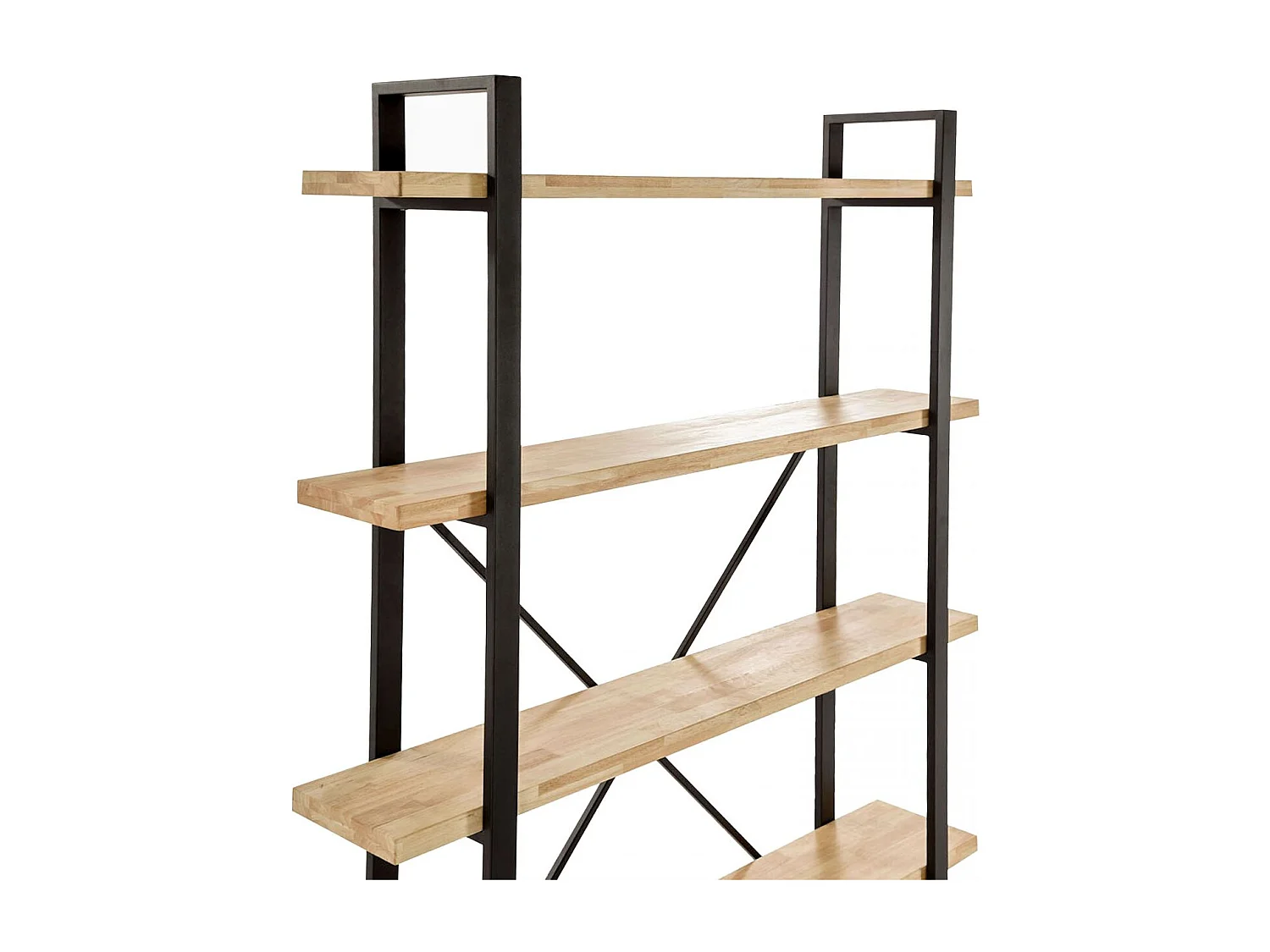 Estante Industrial Tábua 150x180x35 cm Preto e Madeira