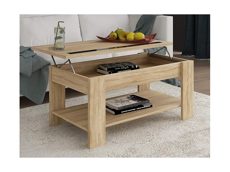 Mesa de centro elevable Águeda cambria 33,8-45,3x90x50 cm