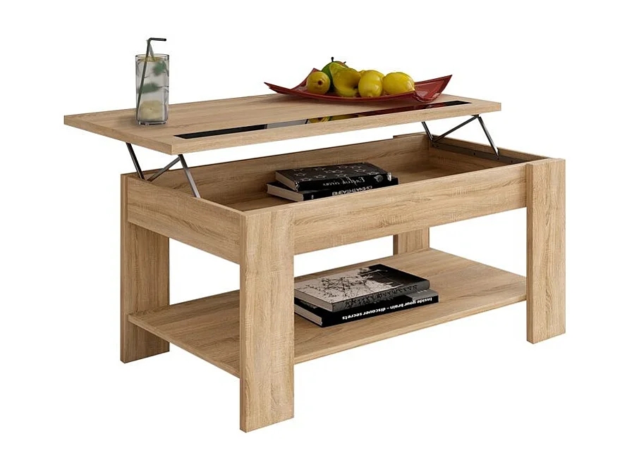 Mesa de centro elevable Águeda cambria 33,8-45,3x90x50 cm