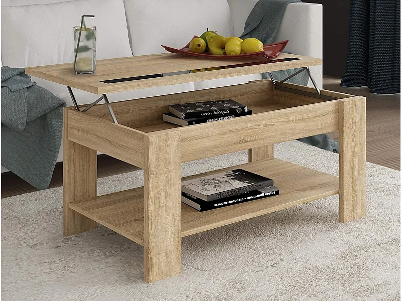 Mesa de centro elevable Águeda cambria 33,8-45,3x90x50 cm