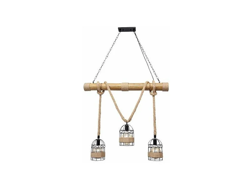 Lámpara de techo Soga Lumit 40W altura regulable marrón 80-130x100x100 cm