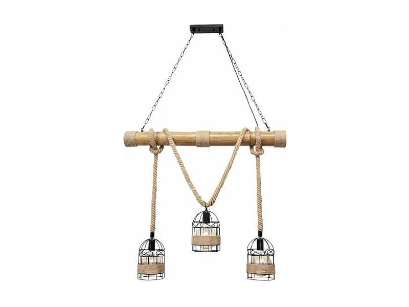 Lámpara de techo Soga Lumit 40W altura regulable marrón 80-130x100x100 cm