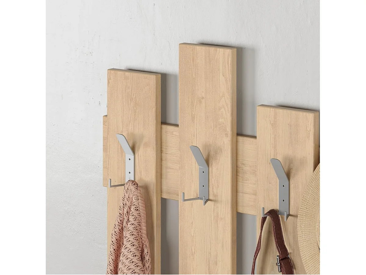 Porte Manteau Mural 8 Patères - 81x64x4 Safir