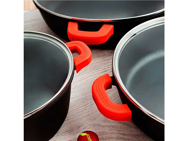 Cacerola Intense Quid asas de baquelita negro/rojo Ø24x11 cm