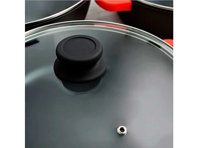 Cacerola Intense Quid asas de baquelita negro/rojo Ø24x11 cm