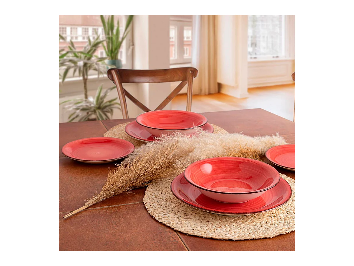 Vajilla Vita Quid 18 piezas 6 servicios coral