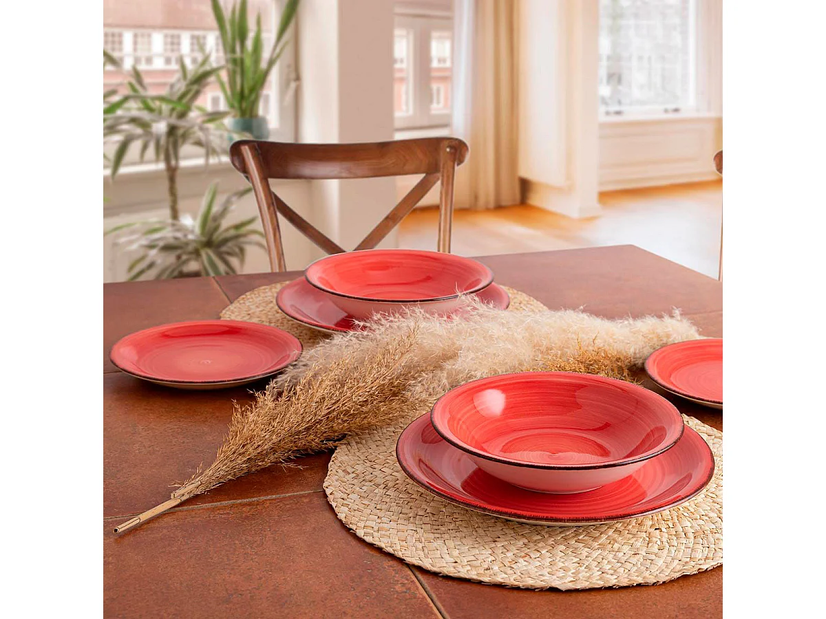 Vajilla Vita Quid 18 piezas 6 servicios coral