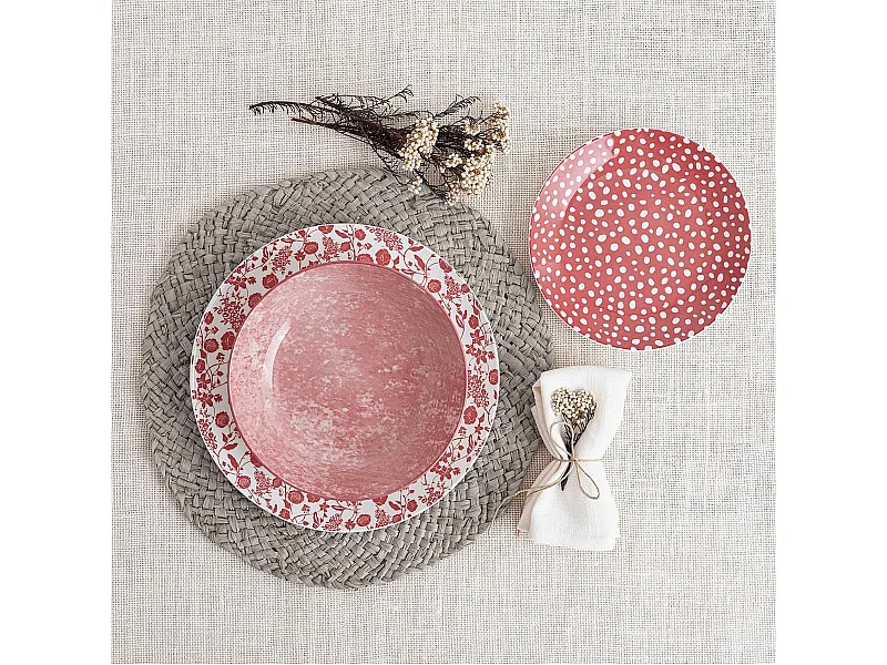 Vajilla Aquilea Bidasoa 12 piezas 4 servicios porcelana rosa