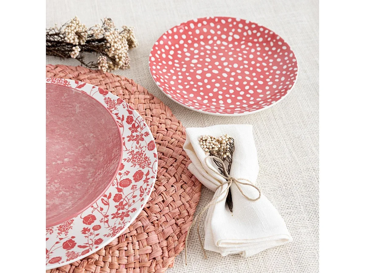 Vajilla Aquilea Bidasoa 12 piezas 4 servicios porcelana rosa