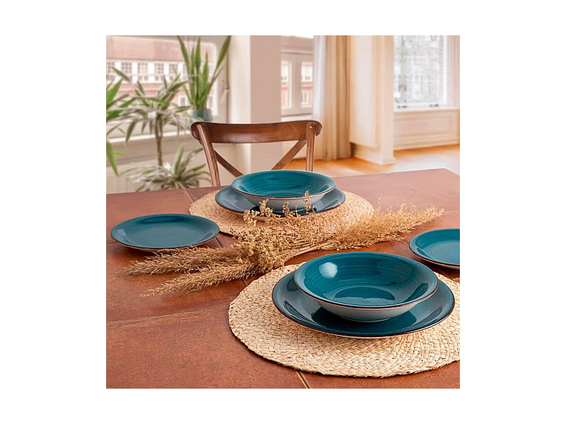 Vajilla Vita Quid 18 piezas 6 servicios zafiro