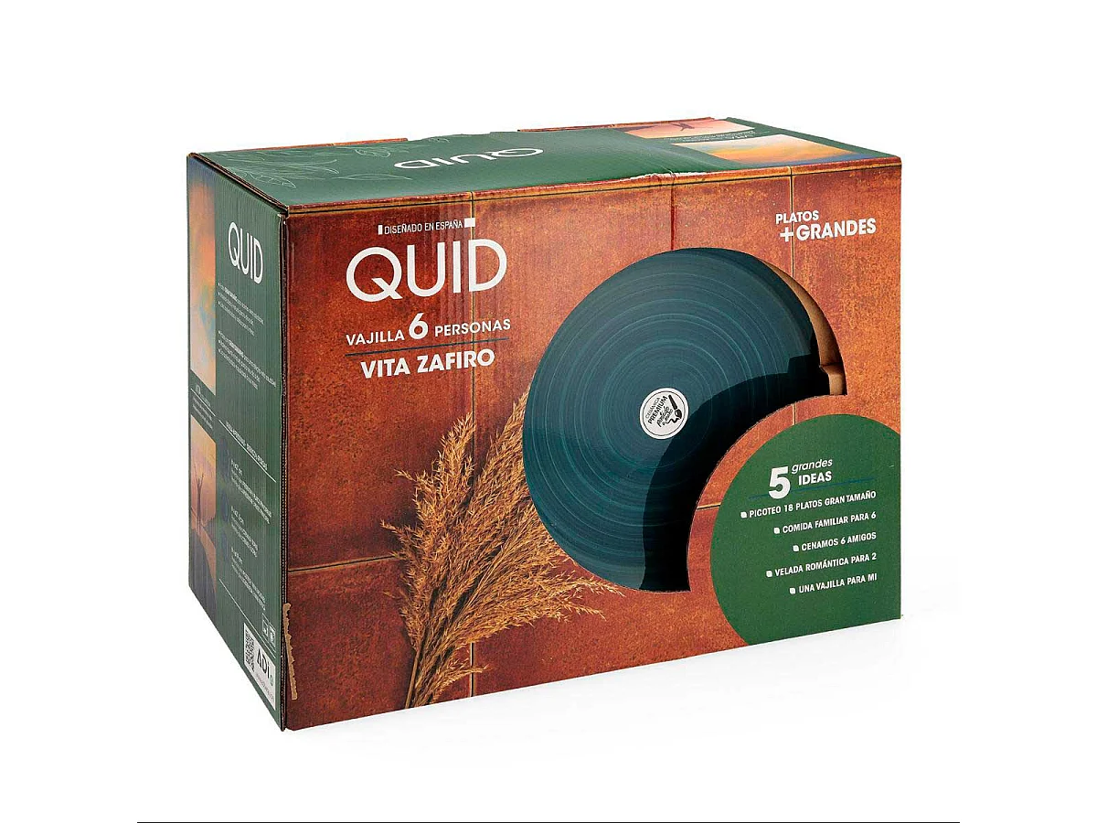 Vajilla Vita Quid 18 piezas 6 servicios zafiro