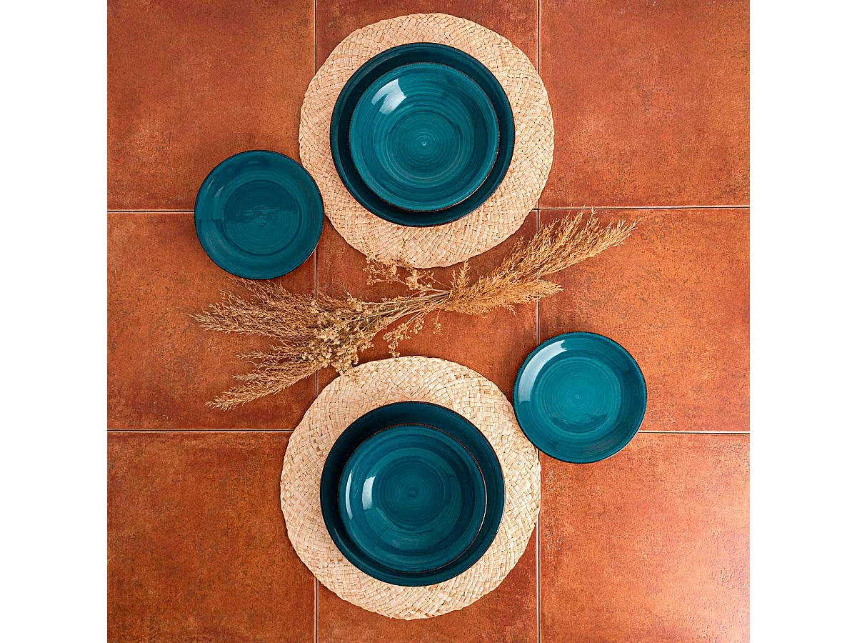 Vajilla Vita Quid 18 piezas 6 servicios zafiro