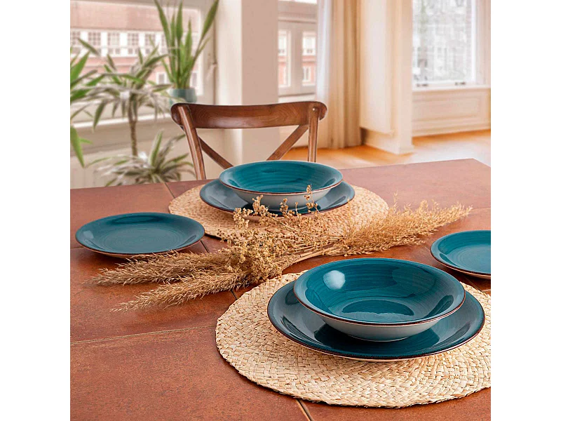 Vajilla Vita Quid 18 piezas 6 servicios zafiro