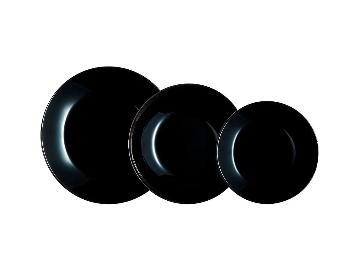 Vajilla Zelie Arcopal 12 piezas 4 servicios negro