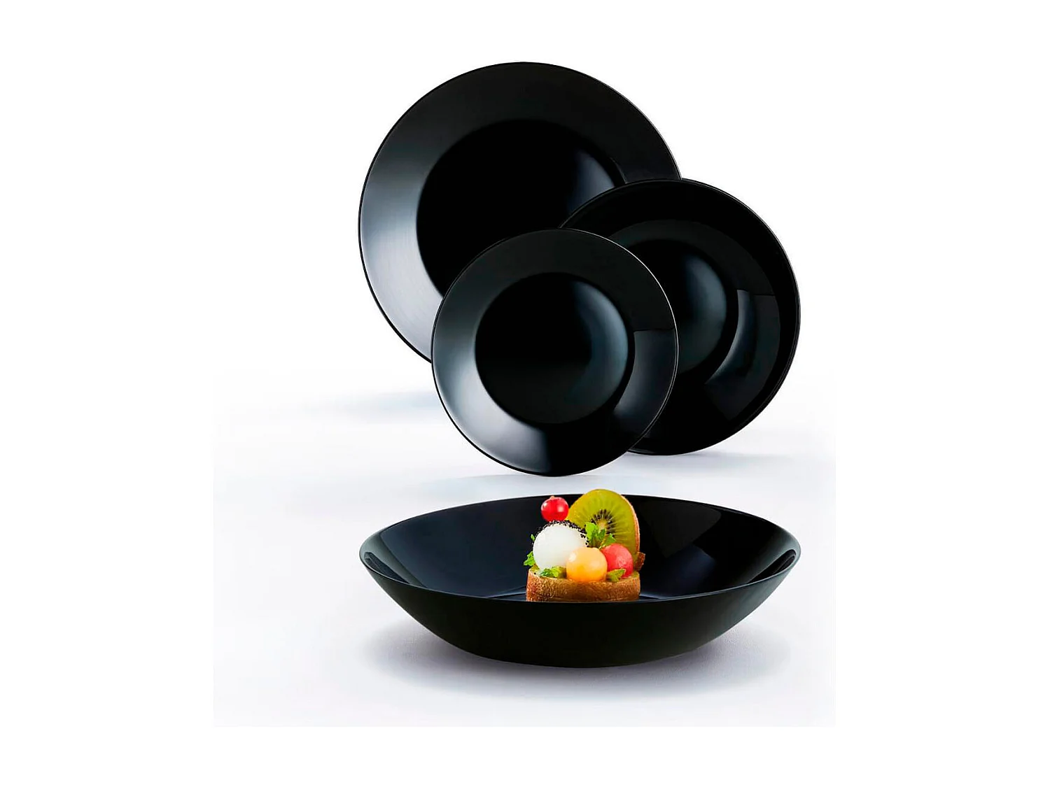 Vajilla Zelie Arcopal 12 piezas 4 servicios negro