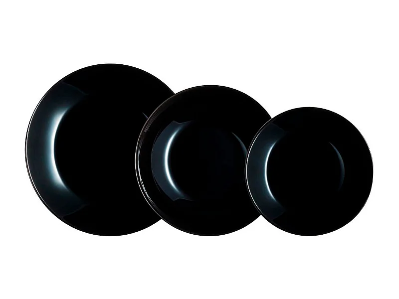 Vajilla Zelie Arcopal 12 piezas 4 servicios negro
