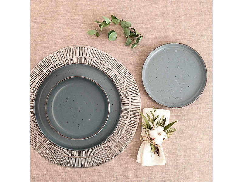 Vajilla Duna Quid 12 piezas 4 servicios diseño elegante gris