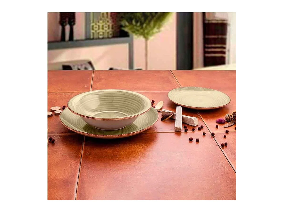 Vajilla Vita Natura Quid 18 piezas gres arena