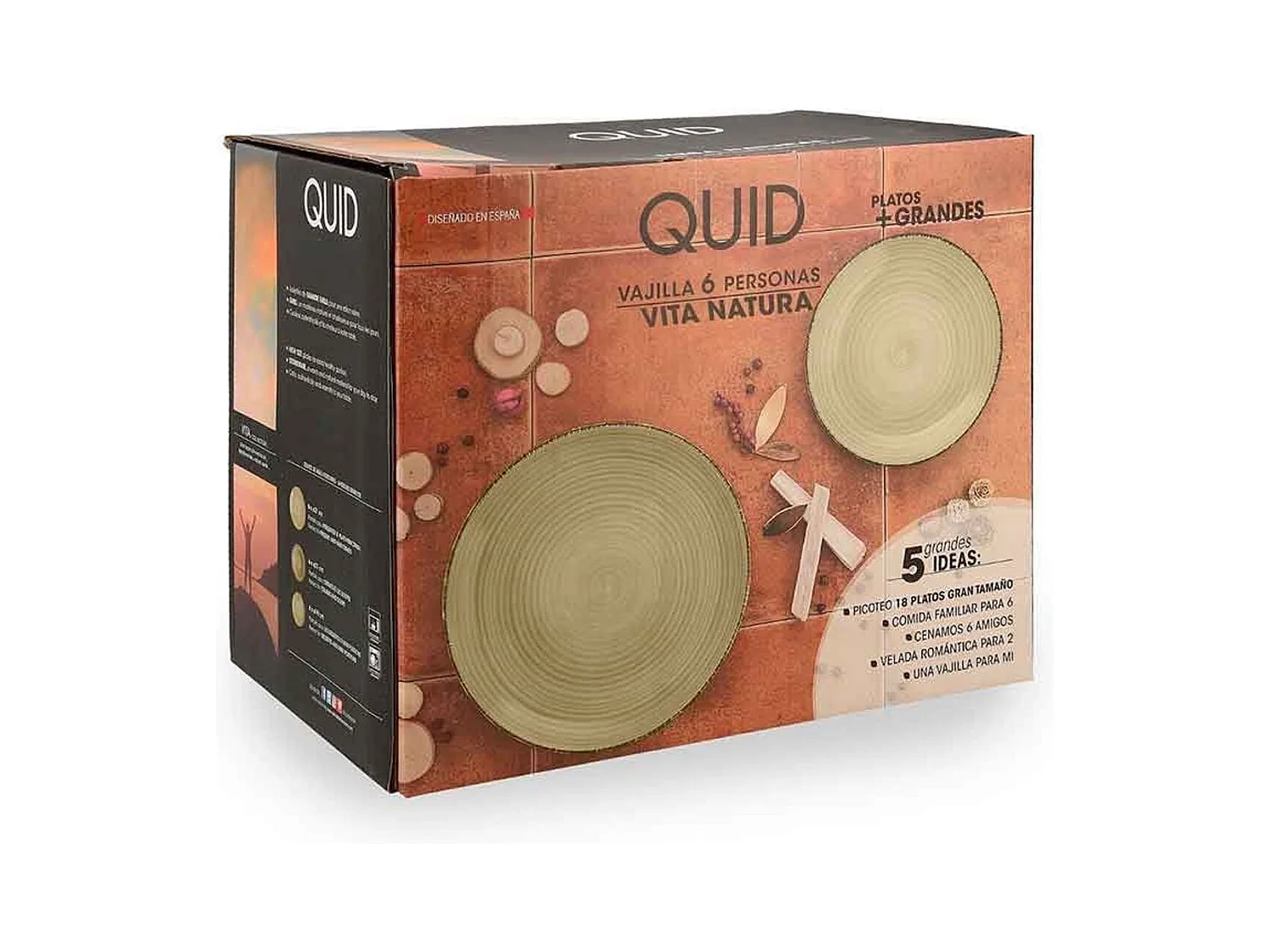 Vajilla Vita Natura Quid 18 piezas gres arena