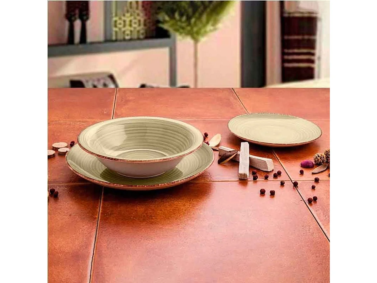 Vajilla Vita Natura Quid 18 piezas gres arena