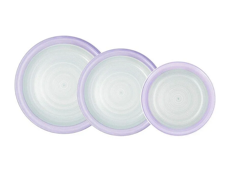 Vajilla Kaleido Quid 18 piezas 6 servicios cerámica verde/morado