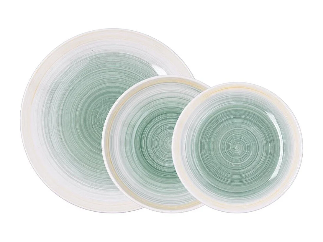 Vajilla Velvet Quid 18 piezas 6 servicios cerámica verde