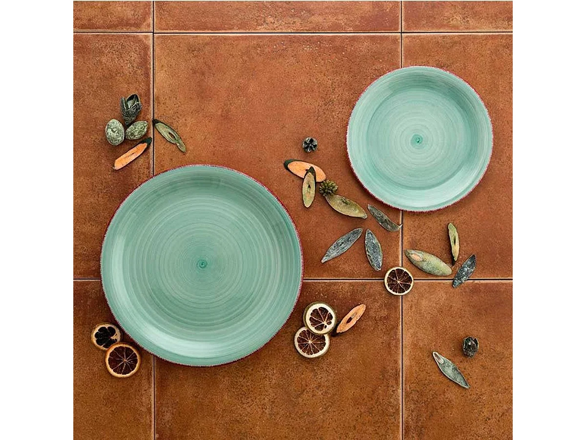 Vajilla Vita Aqua Quid 18 piezas gres azul