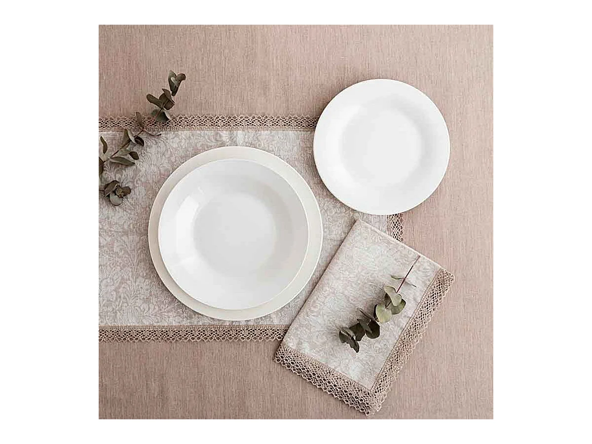 Vajilla Lis Bidasoa 18 piezas 6 servicios porcelana blanco