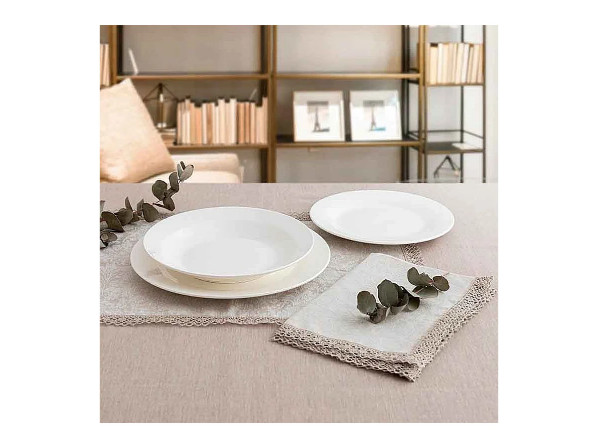 Vajilla Lis Bidasoa 18 piezas 6 servicios porcelana blanco