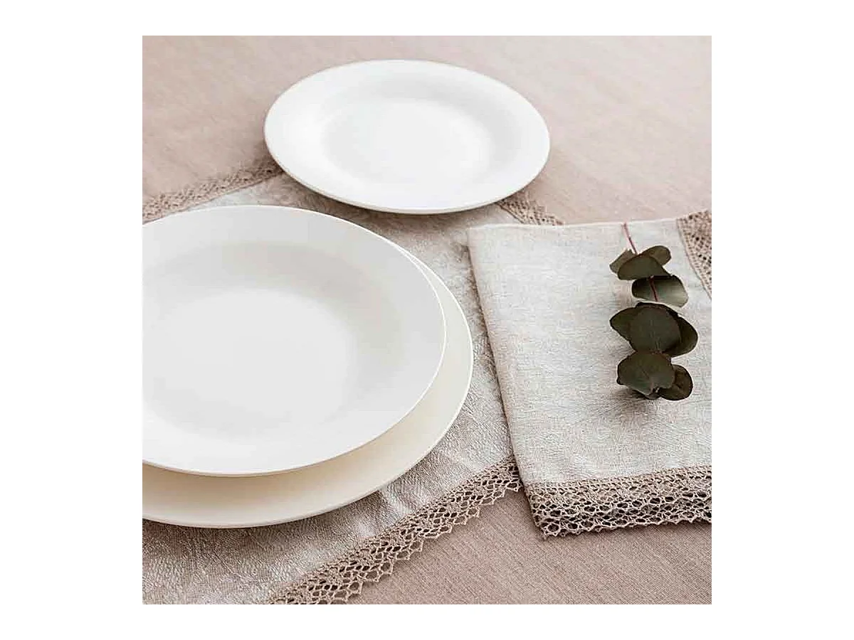 Vajilla Lis Bidasoa 18 piezas 6 servicios porcelana blanco