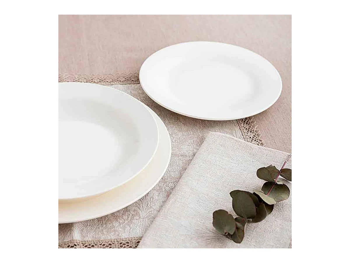 Vajilla Lis Bidasoa 18 piezas 6 servicios porcelana blanco