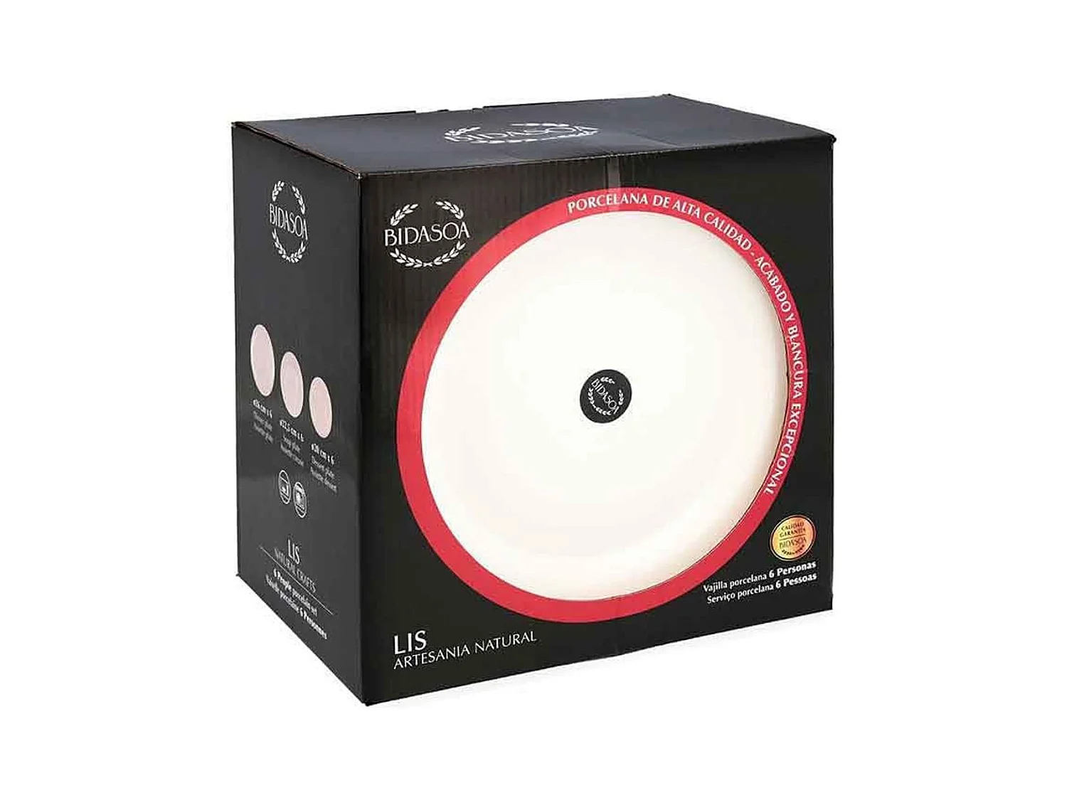 Vajilla Lis Bidasoa 18 piezas 6 servicios porcelana blanco