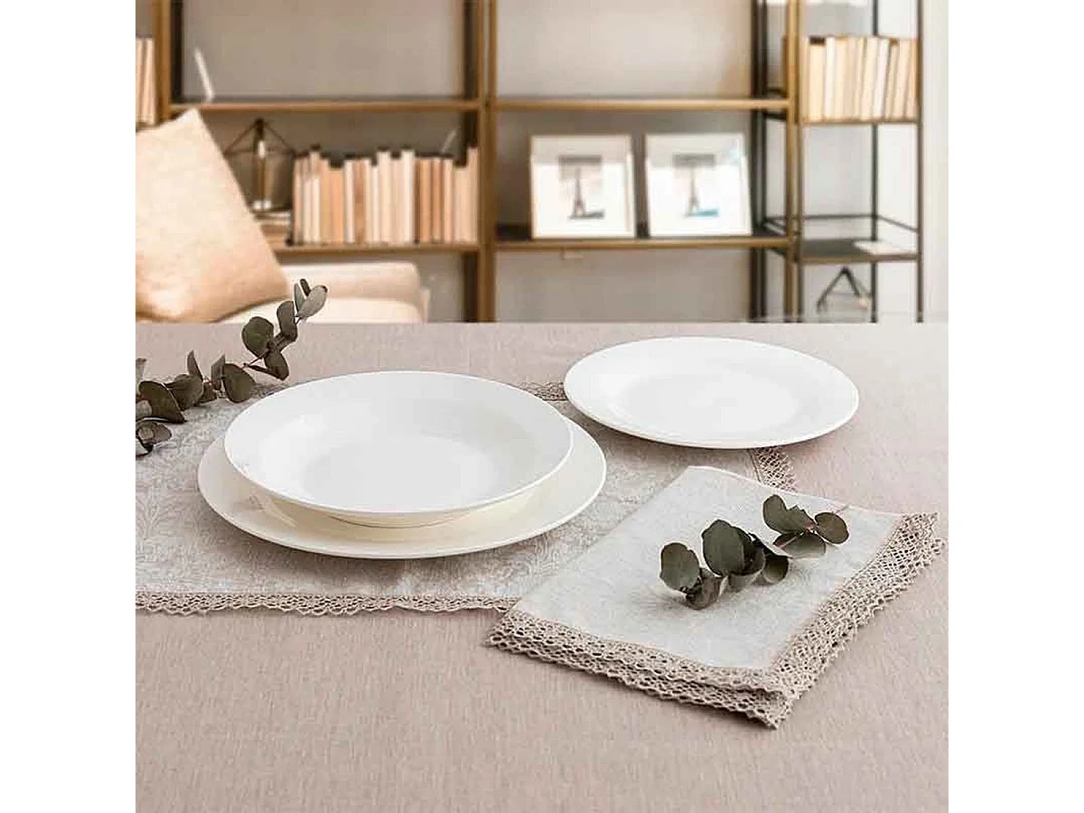 Vajilla Lis Bidasoa 18 piezas 6 servicios porcelana blanco