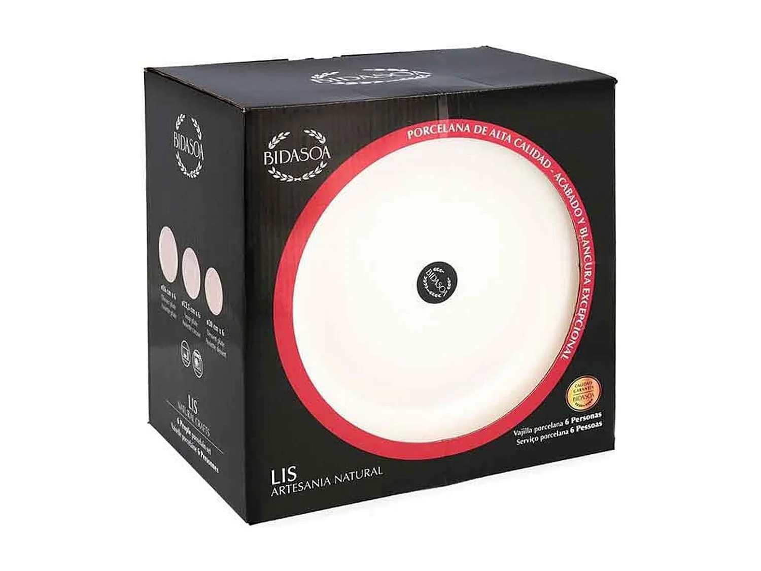 Vajilla Lis Bidasoa 18 piezas 6 servicios porcelana blanco