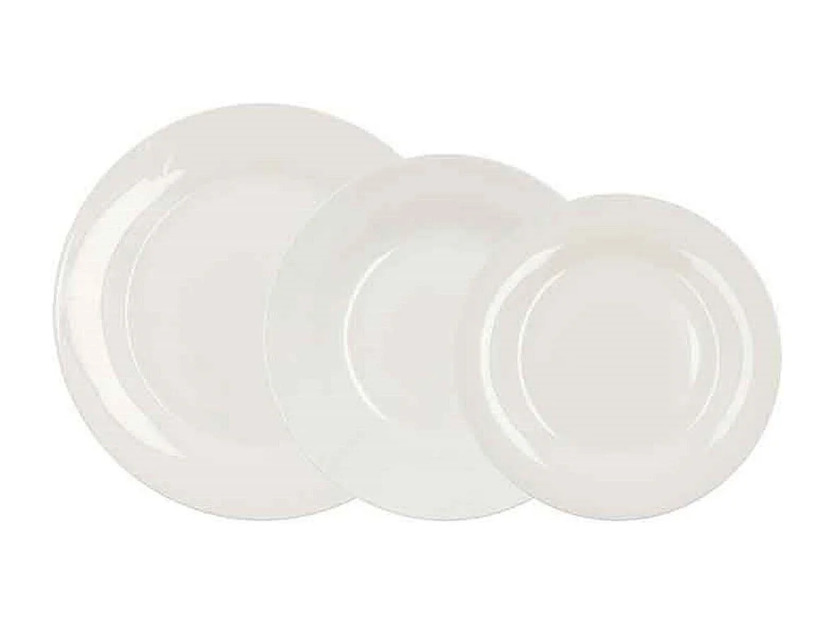 Vajilla Lis Bidasoa 18 piezas 6 servicios porcelana blanco